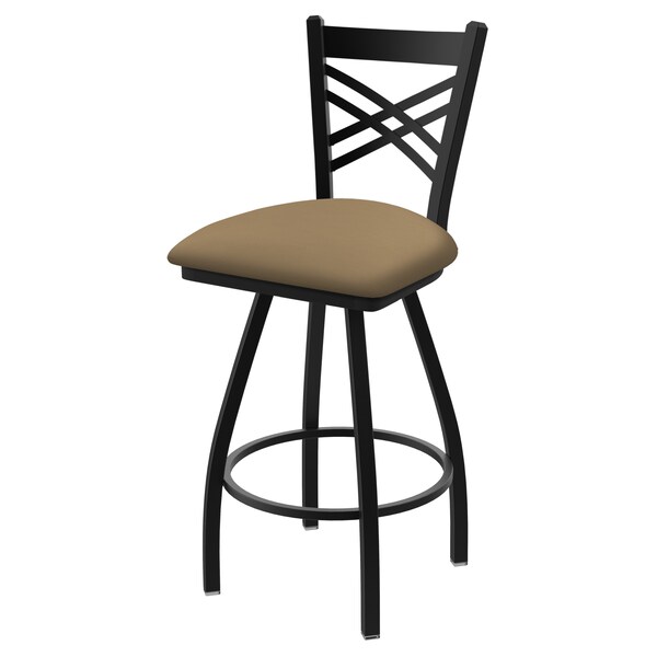 36" Swivel Bar Stool, Black Wrinkle, Canter Sand Seat